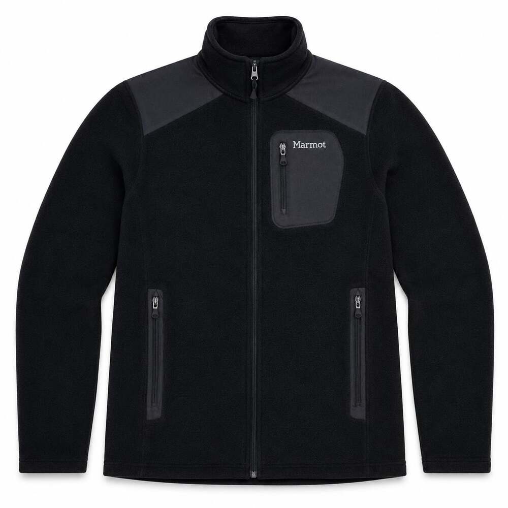 Marmot Full Zip Fleece Jacket Black Men's XL